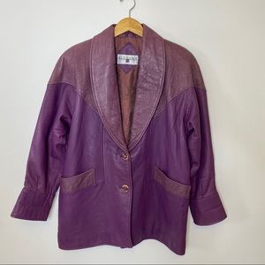 Vintage RARE BERGAMA purple leather jacket large